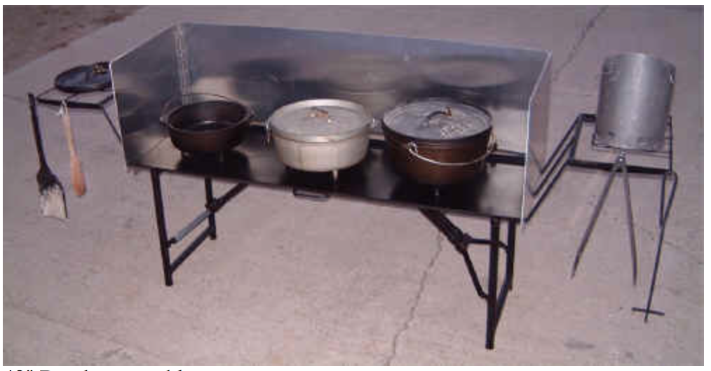 Dutch Oven Fire Table  Dutch oven table, Dutch oven cooking, Oven